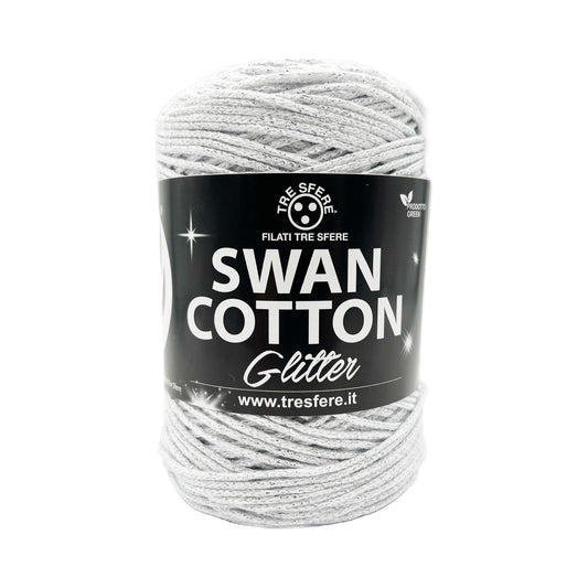 CORDINO SWAN COTTON GLITTER 67%COT-33%PL CF.250GR(NERO-MULTICOLOR) - BIANCO-ARG