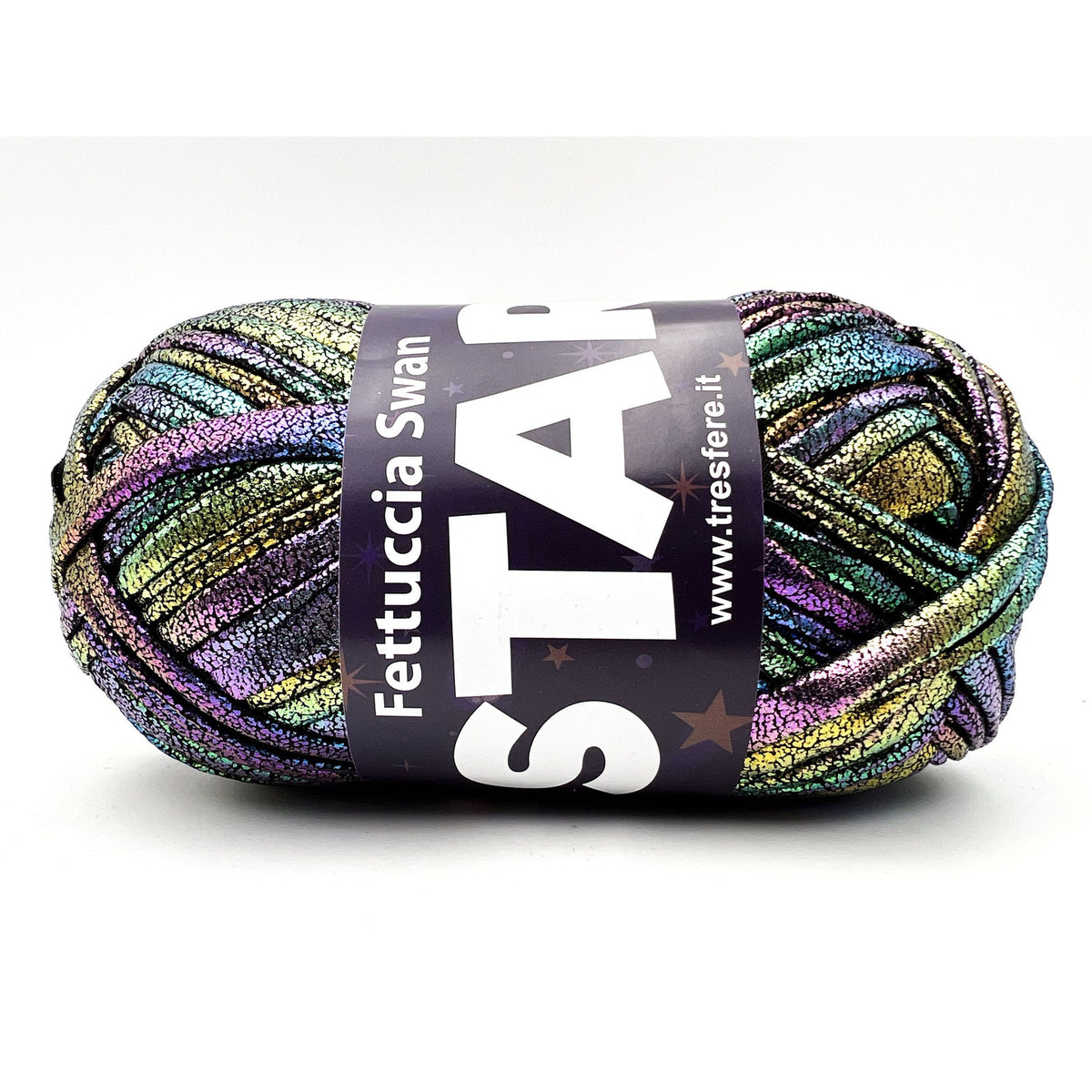 Fettuccia Swan Star Lycra 100g Filato Elastico Lucido per Uncinetto Borse Pochette Accessori Fai da Te Morbida - NERO MIX