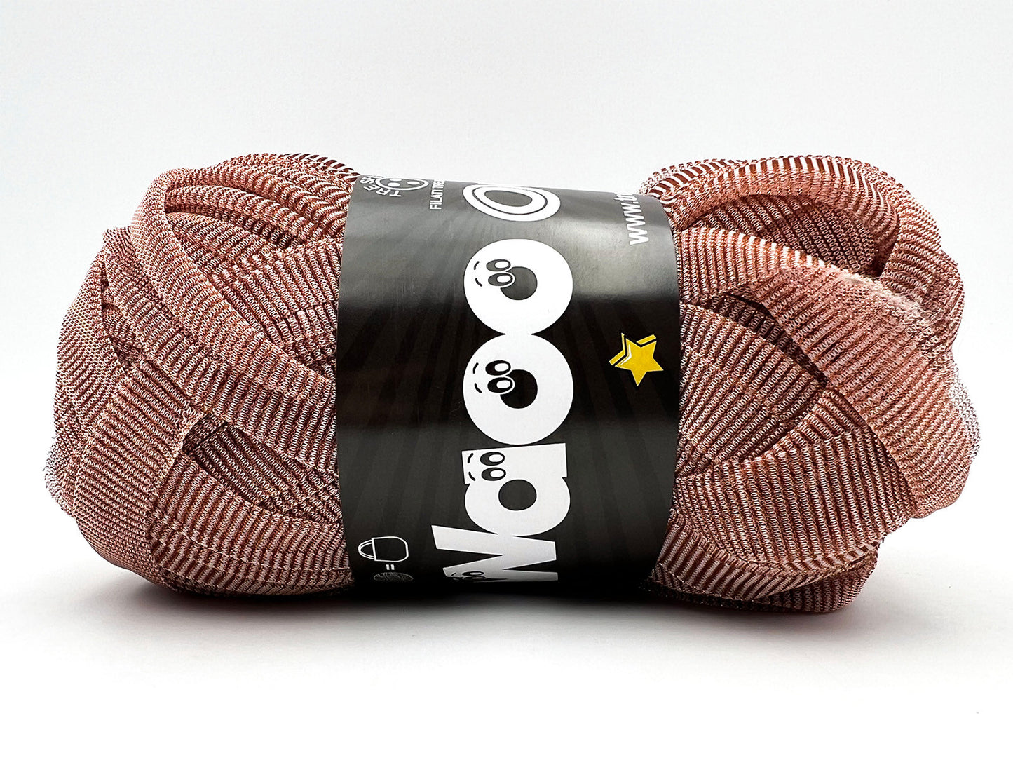 Fettuccia WAOO Organza Glitterata – 100 g / 70 m – Filato per Borse e Accessori a Uncinetto - SMOKEWOOD