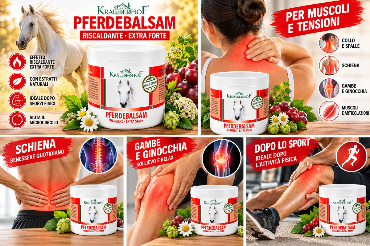 Krauterhof PFERDEBALSAM KIT 2 x 500ml Extra forte Gel Cavallo Scaldante Risparmio