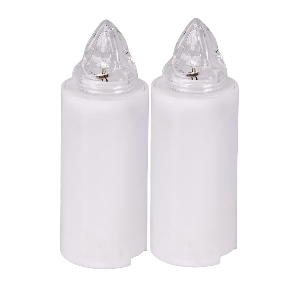 Zm Market Lumino Elettrico a Led Stilo Pacis, Durata 365 Giorni, Bianco con Luce Intermittente rosso, dimensioni 9.5xø3 cm