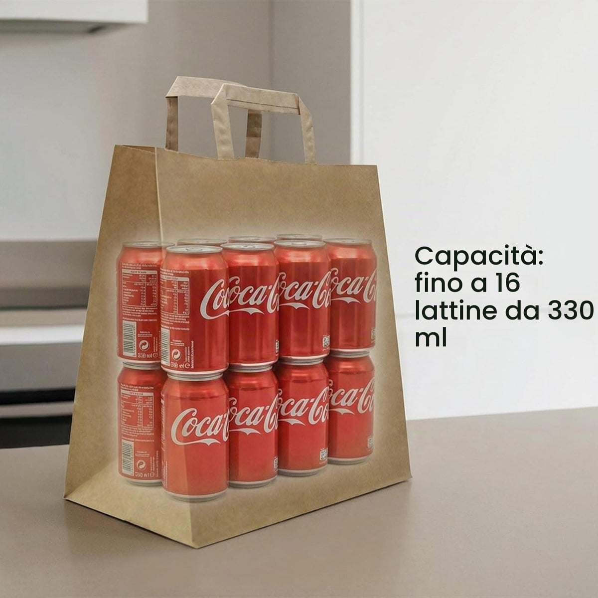 Zm Market hsl Sacchetti di Carta con Manici – Shopper Carta Kraft Robusti 80g PAP 22, Misura Extra Large 28×17×29 cm, con Adesivi Decorativi Inclusi