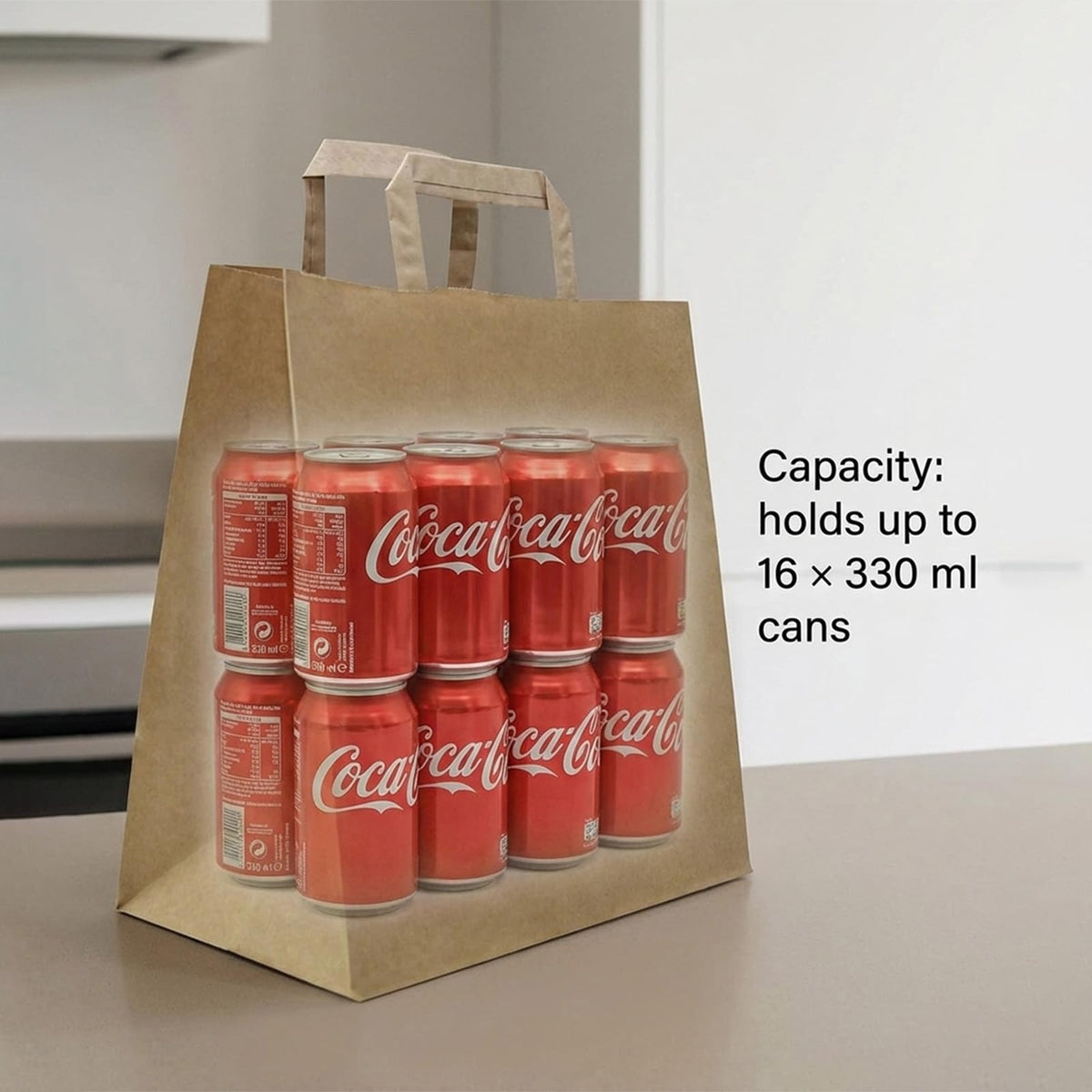 Zm Market hsl Sacchetti di Carta con Manici – Shopper Carta Kraft Robusti 80g PAP 22, Misura Extra Large 28×17×29 cm, con Adesivi Decorativi Inclusi
