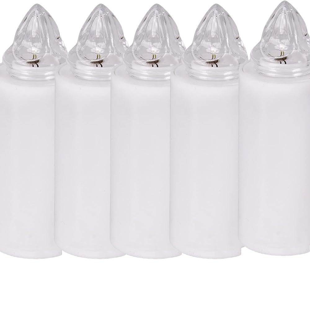 Zm Market Lumino Elettrico a Led Stilo Pacis, Durata 365 Giorni, Bianco con Luce Intermittente rosso, dimensioni 9.5xø3 cm