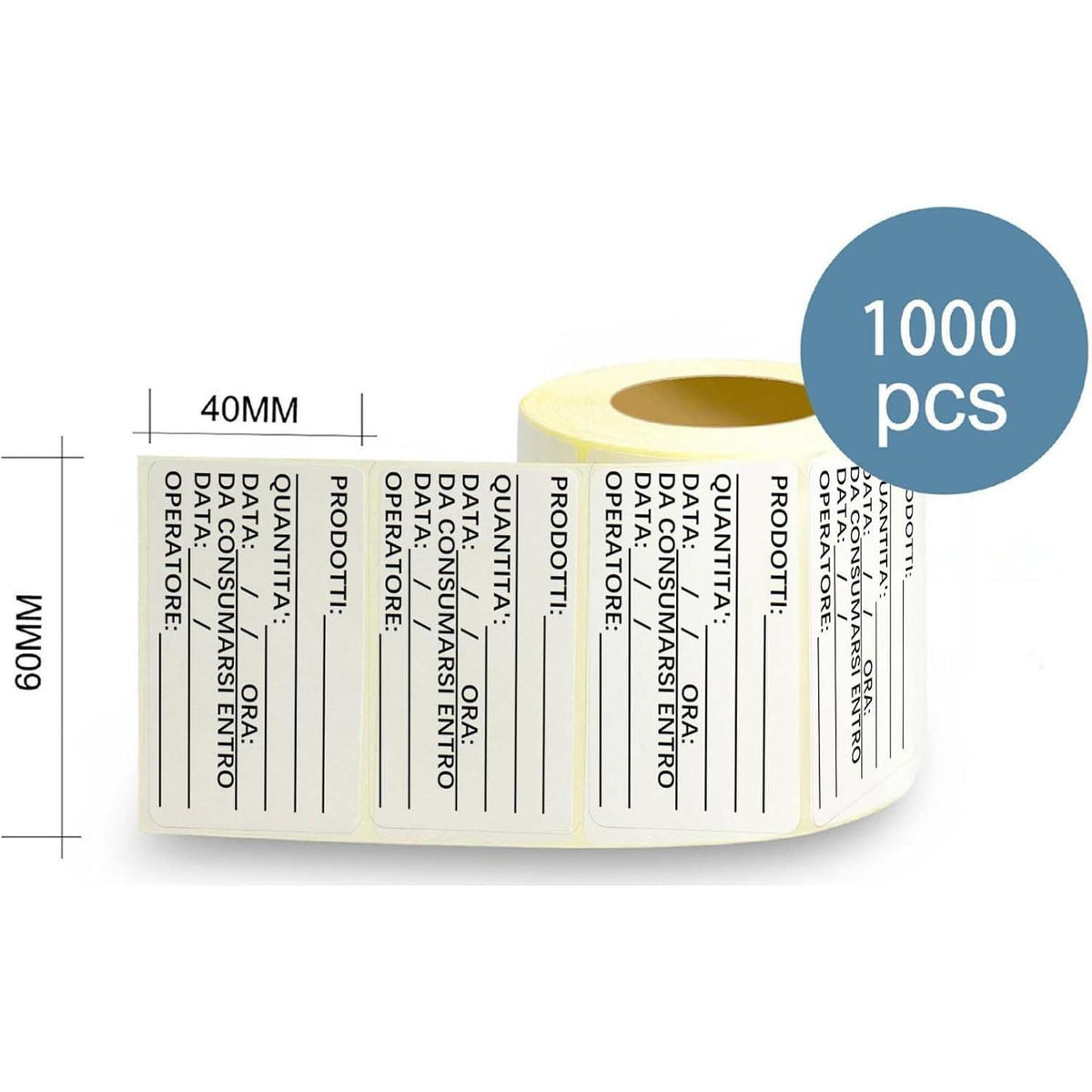Etichette Adesive 60x40mm per Congelatore e Alimenti - Etichette Personalizzate Resistenti a Bassa Temperatura
