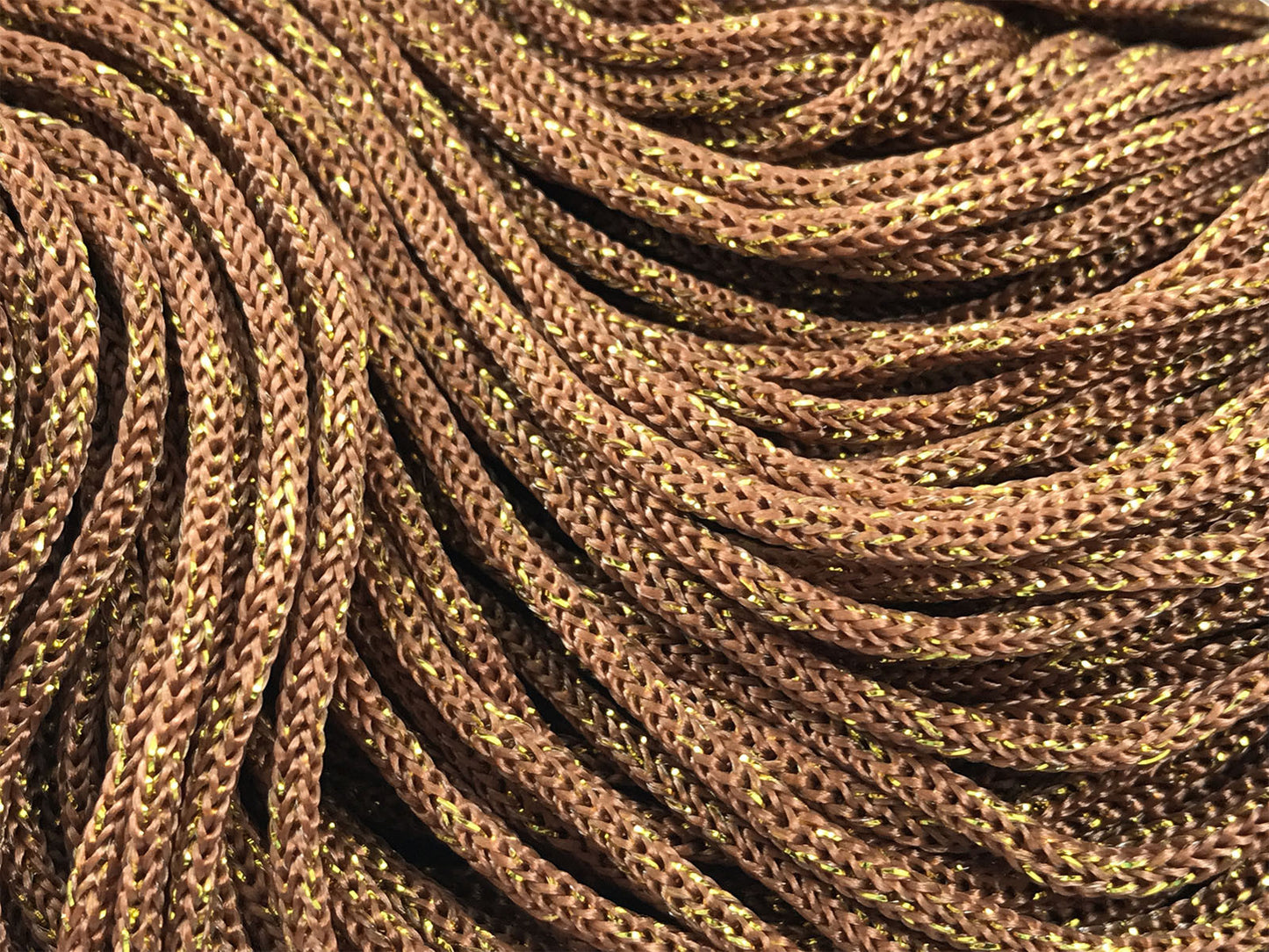 Cordino Swan Black Glitter 500g Filato Uncinetto PP Poliestere 2 mm per Borse Cestini Accessori Fai da Te Brillante Resistente - RUG-ORO