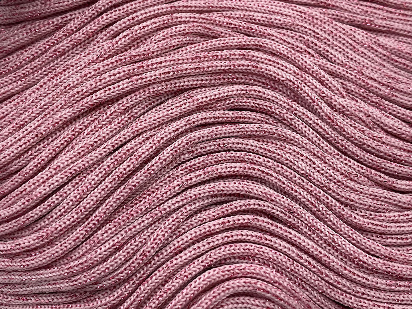 Cordino Swan Black Glitter 500g Filato Uncinetto PP Poliestere 2 mm per Borse Cestini Accessori Fai da Te Brillante Resistente - ROSA-GLITTER