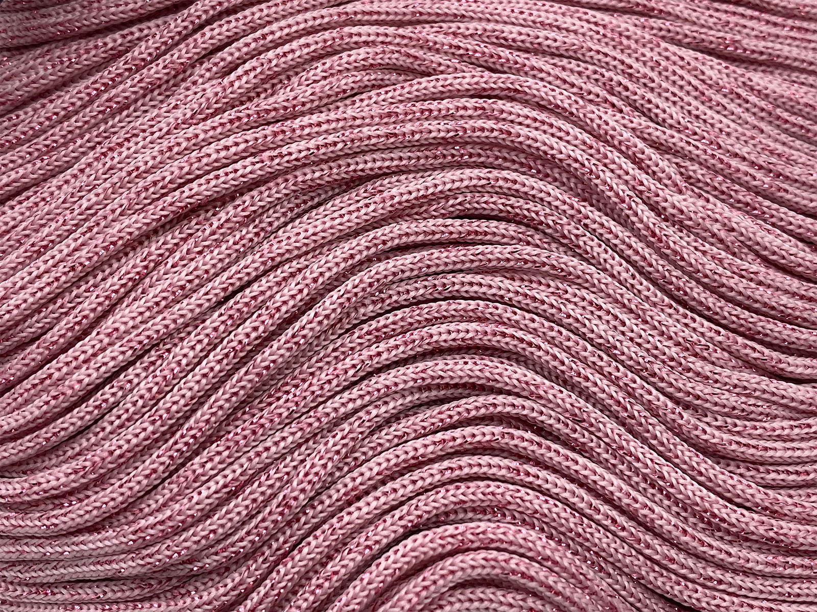 Cordino Swan Black Glitter 500g Filato Uncinetto PP Poliestere 2 mm per Borse Cestini Accessori Fai da Te Brillante Resistente - ROSA-GLITTER