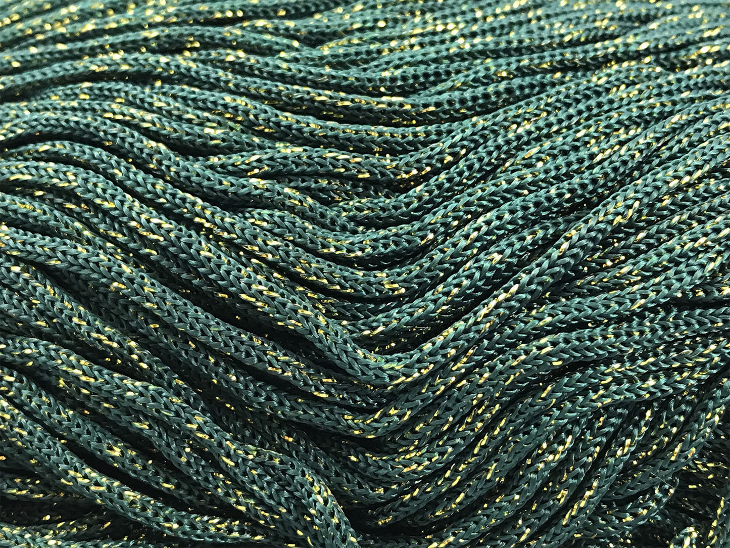 Cordino Swan Black Glitter 500g Filato Uncinetto PP Poliestere 2 mm per Borse Cestini Accessori Fai da Te Brillante Resistente - VERDE-ORO
