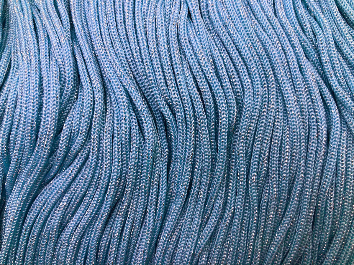 Cordino Swan Black Glitter 500g Filato Uncinetto PP Poliestere 2 mm per Borse Cestini Accessori Fai da Te Brillante Resistente - AZZURRO-ARG
