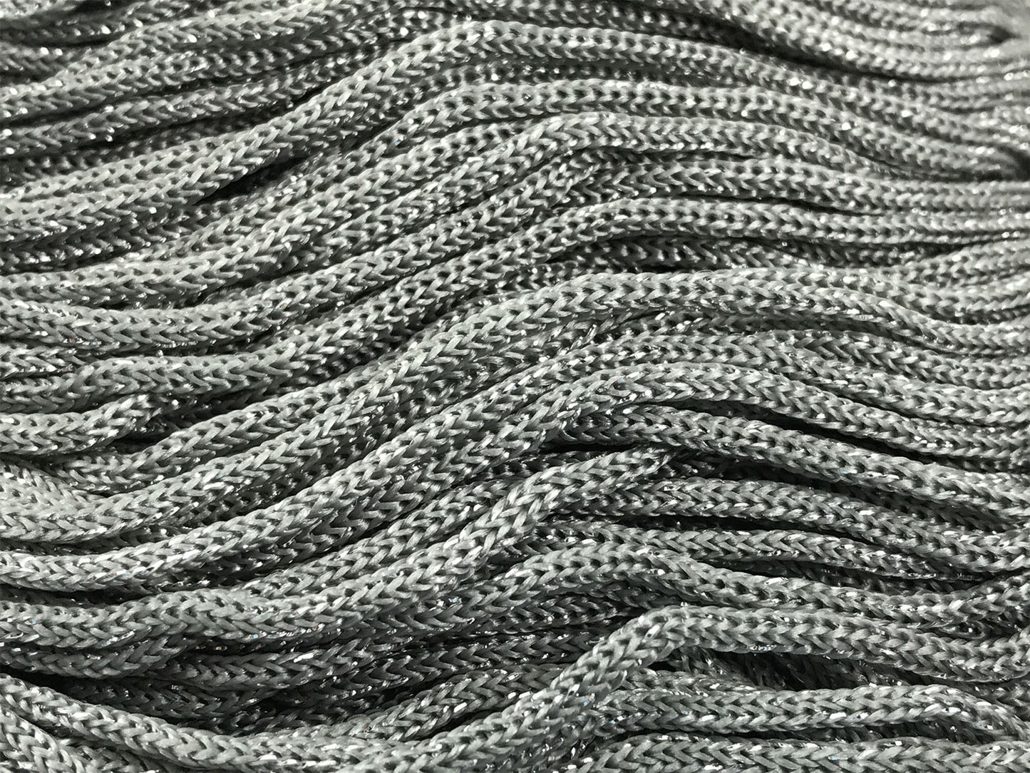 Cordino Swan Black Glitter 500g Filato Uncinetto PP Poliestere 2 mm per Borse Cestini Accessori Fai da Te Brillante Resistente - GRIGIO-ARG Chia
