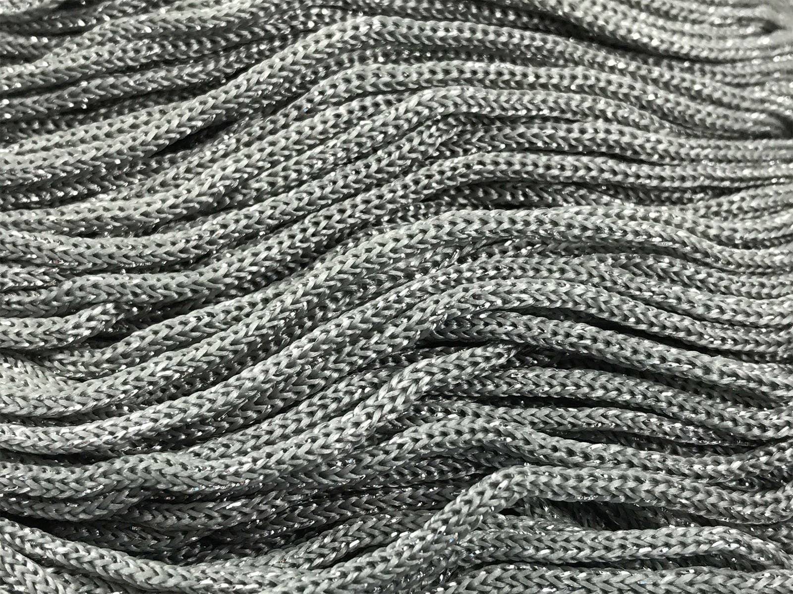 Cordino Swan Black Glitter 500g Filato Uncinetto PP Poliestere 2 mm per Borse Cestini Accessori Fai da Te Brillante Resistente - GRIGIO-ARG Chia