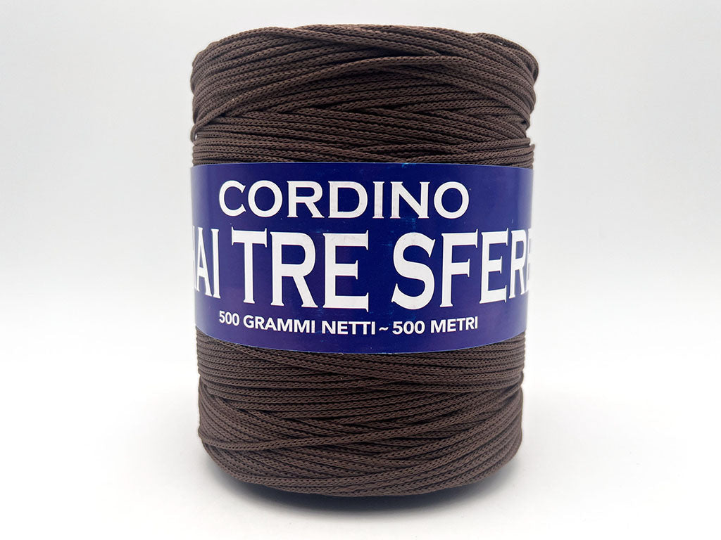 Cordino Thai Tre Sfere 500g 500m Filato PP 1,8 mm per Uncinetto Borse Cestini Fai da Te Morbido Resistente Anti Groviglio - MARRON
