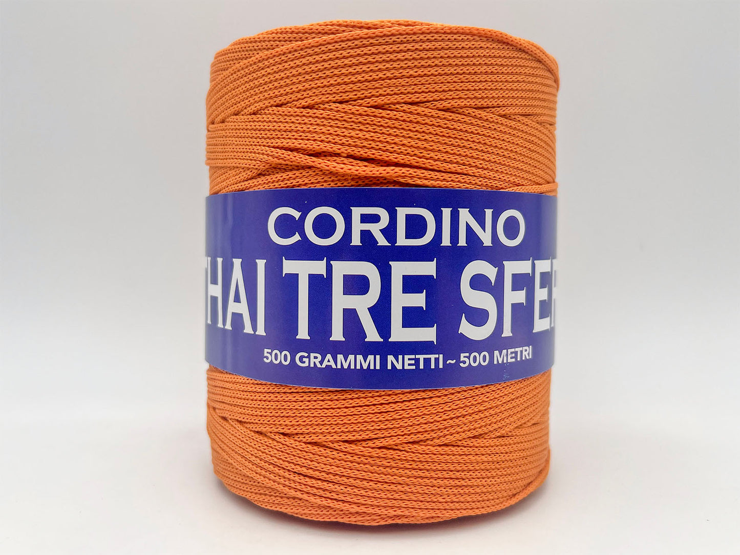 Cordino Thai Tre Sfere 500g 500m Filato PP 1,8 mm per Uncinetto Borse Cestini Fai da Te Morbido Resistente Anti Groviglio - MANDARINO
