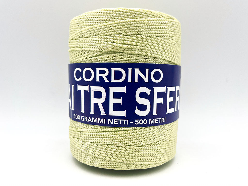 Cordino Thai Tre Sfere 500g 500m Filato PP 1,8 mm per Uncinetto Borse Cestini Fai da Te Morbido Resistente Anti Groviglio - LIME CREAM