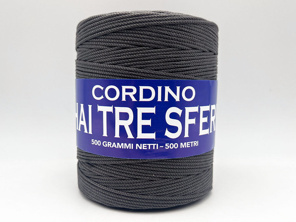 Cordino Thai Tre Sfere 500g 500m Filato PP 1,8 mm per Uncinetto Borse Cestini Fai da Te Morbido Resistente Anti Groviglio - Grigio