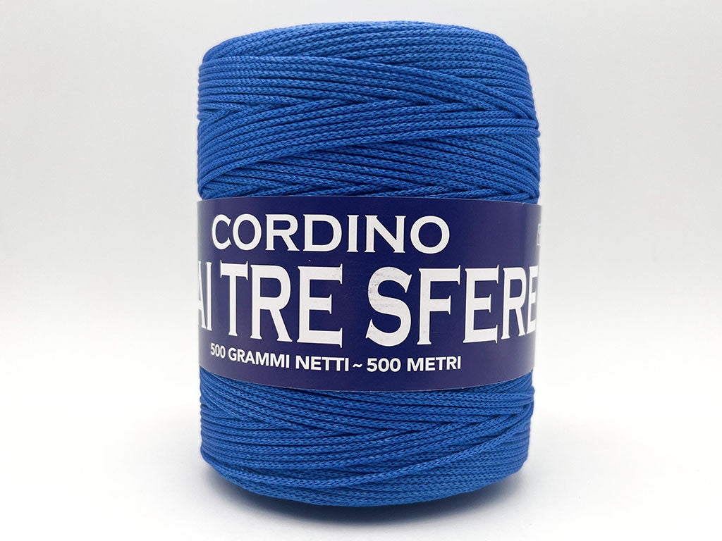 Cordino Thai Tre Sfere 500g 500m Filato PP 1,8 mm per Uncinetto Borse Cestini Fai da Te Morbido Resistente Anti Groviglio - BLU SPORT