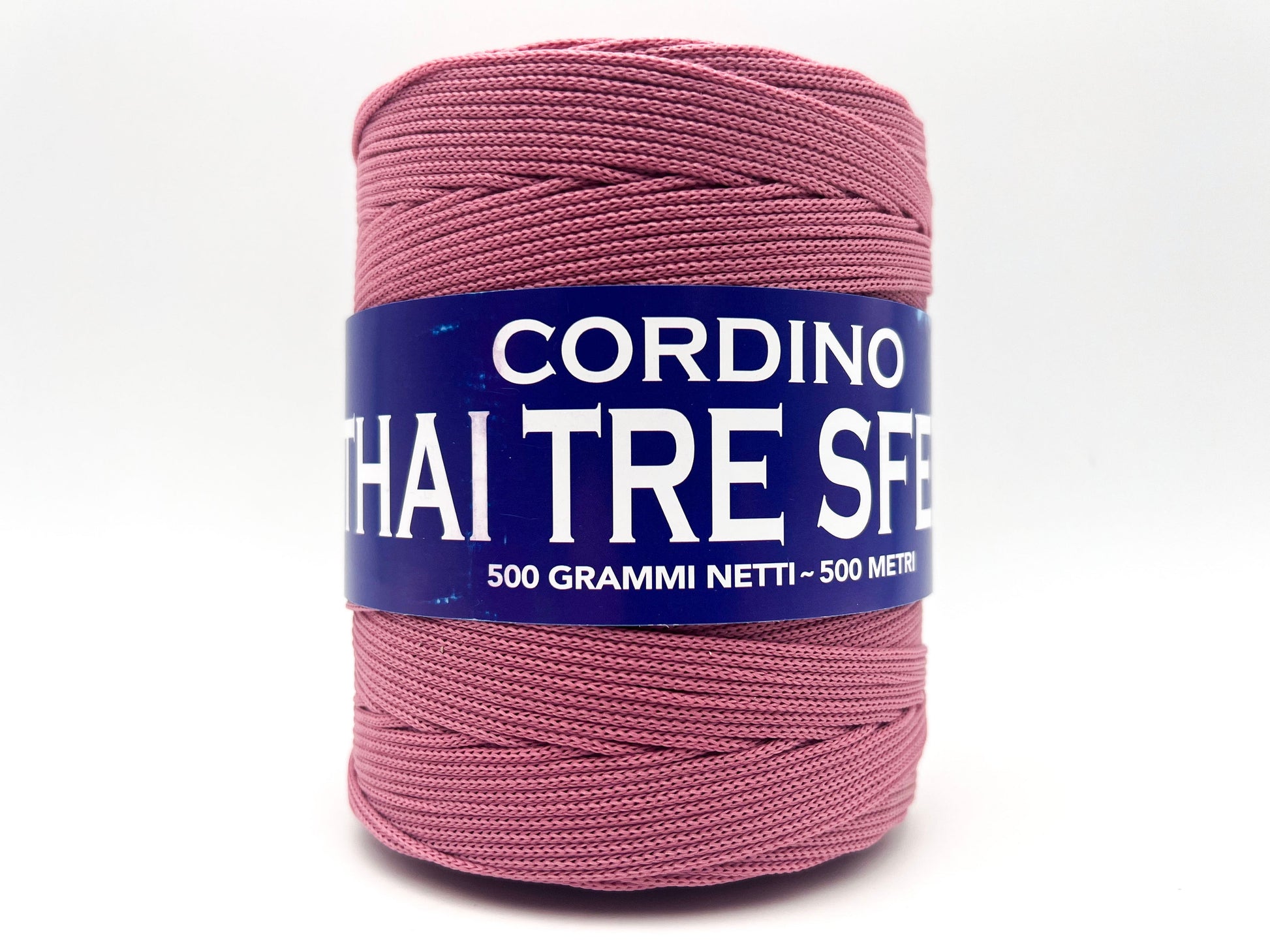 Cordino Thai Tre Sfere 500g 500m Filato PP 1,8 mm per Uncinetto Borse Cestini Fai da Te Morbido Resistente Anti Groviglio - ROSA ANTICO