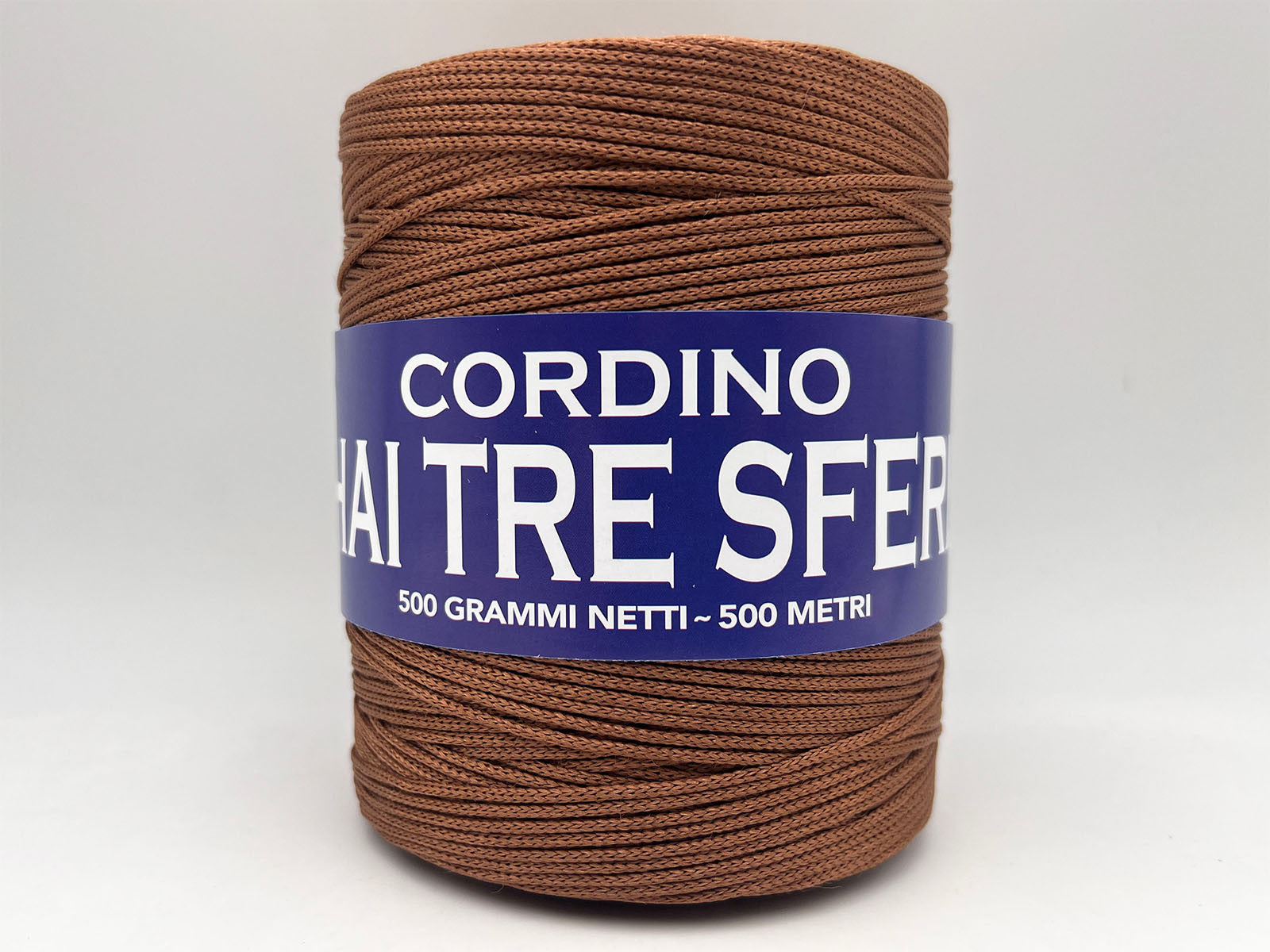 Cordino Thai Tre Sfere 500g 500m Filato PP 1,8 mm per Uncinetto Borse Cestini Fai da Te Morbido Resistente Anti Groviglio - RUM RAISIN