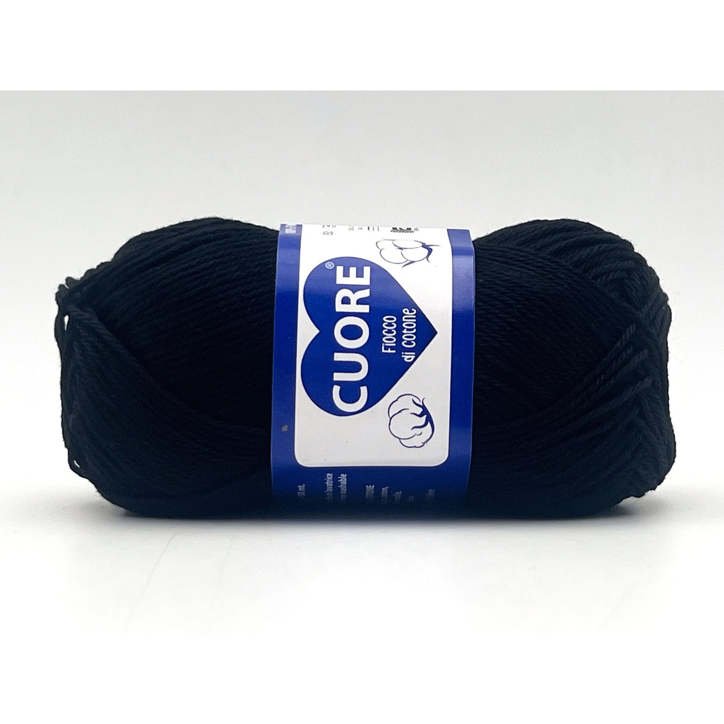 Cotone Cuore 100% Cotone Naturale 40g 100m, Filato Uncinetto 2.5-3.5mm per Amigurumi e Fai da Te - BLACK