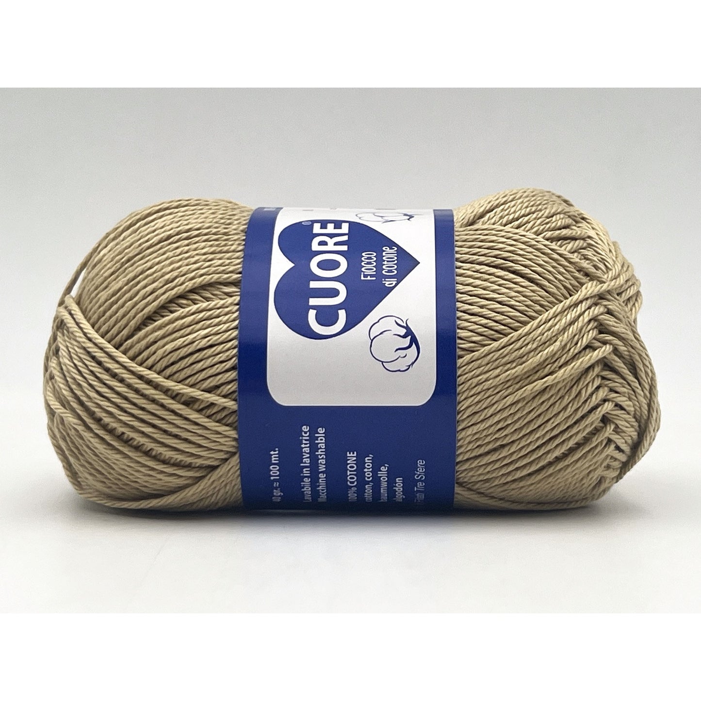 Cotone Cuore 100% Cotone Naturale 40g 100m, Filato Uncinetto 2.5-3.5mm per Amigurumi e Fai da Te - CASHMERE