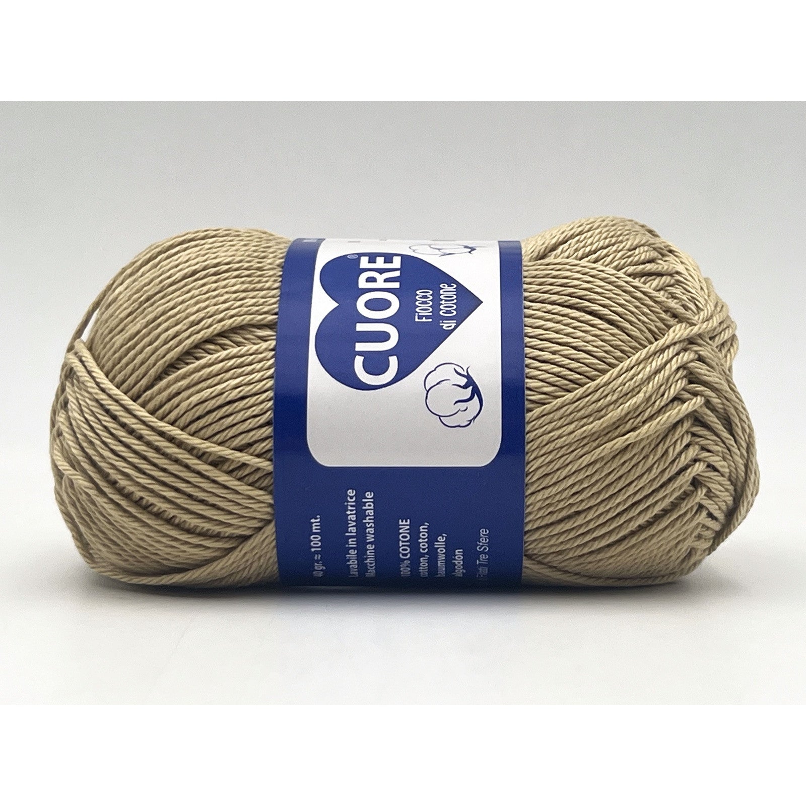 Cotone Cuore 100% Cotone Naturale 40g 100m, Filato Uncinetto 2.5-3.5mm per Amigurumi e Fai da Te - CASHMERE