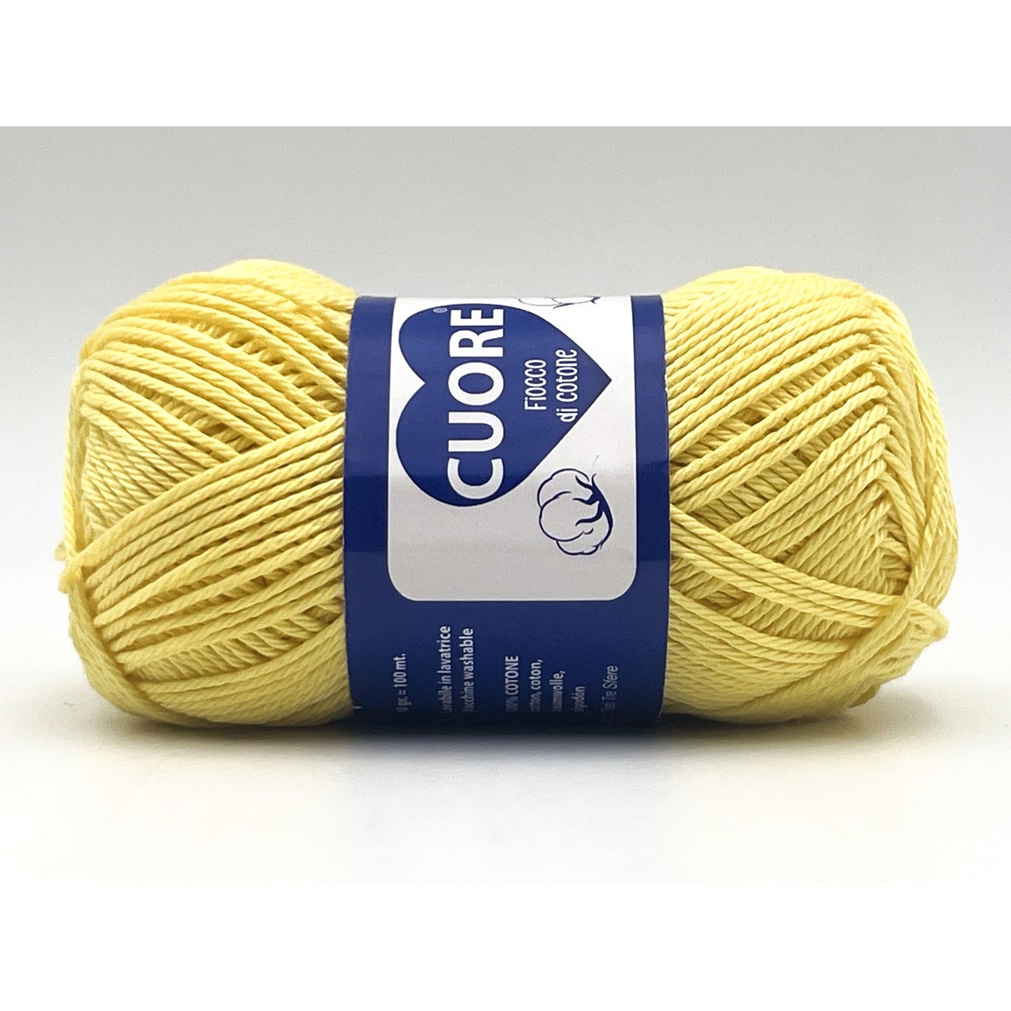 Cotone Cuore 100% Cotone Naturale 40g 100m, Filato Uncinetto 2.5-3.5mm per Amigurumi e Fai da Te - LEMON