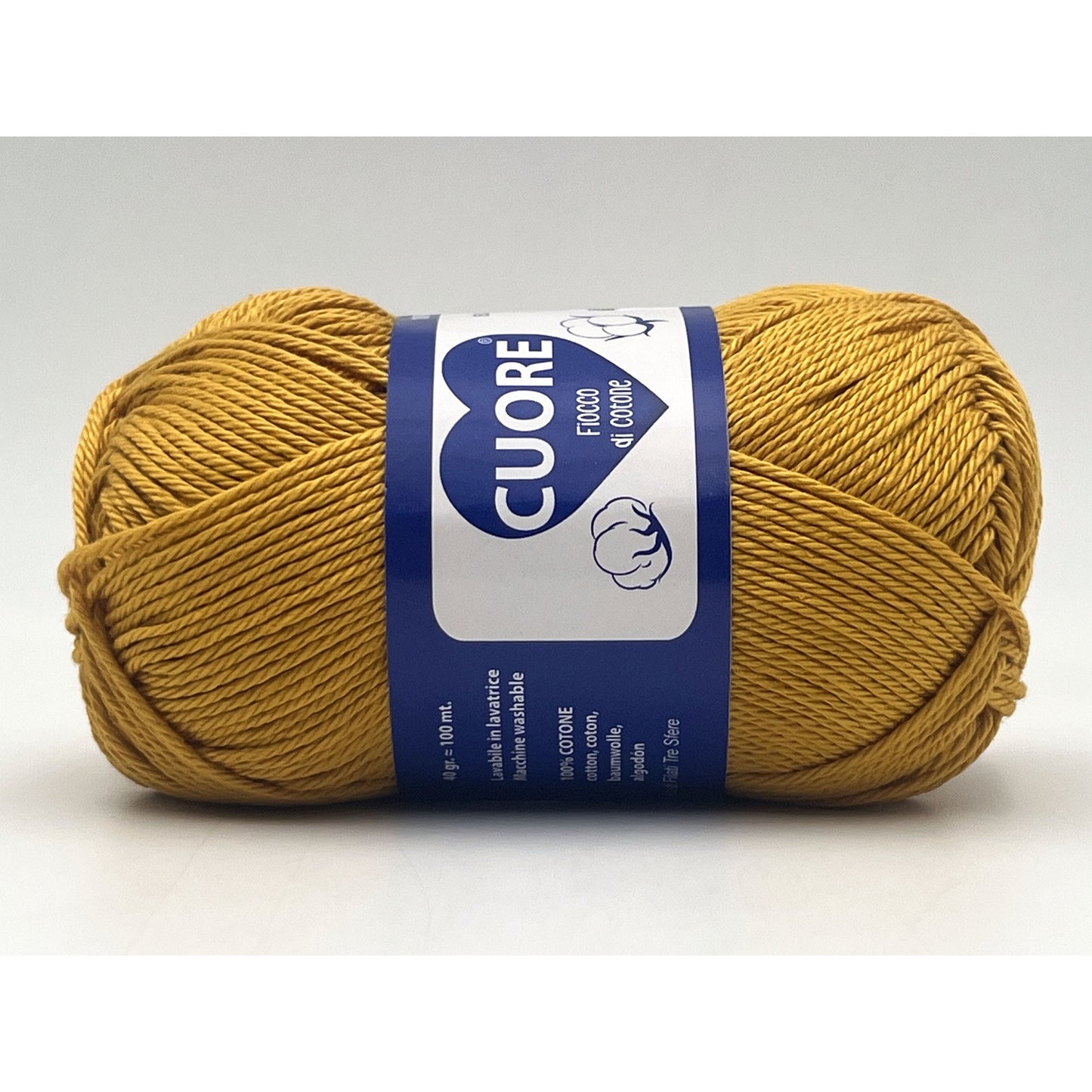 Cotone Cuore 100% Cotone Naturale 40g 100m, Filato Uncinetto 2.5-3.5mm per Amigurumi e Fai da Te - GOLD
