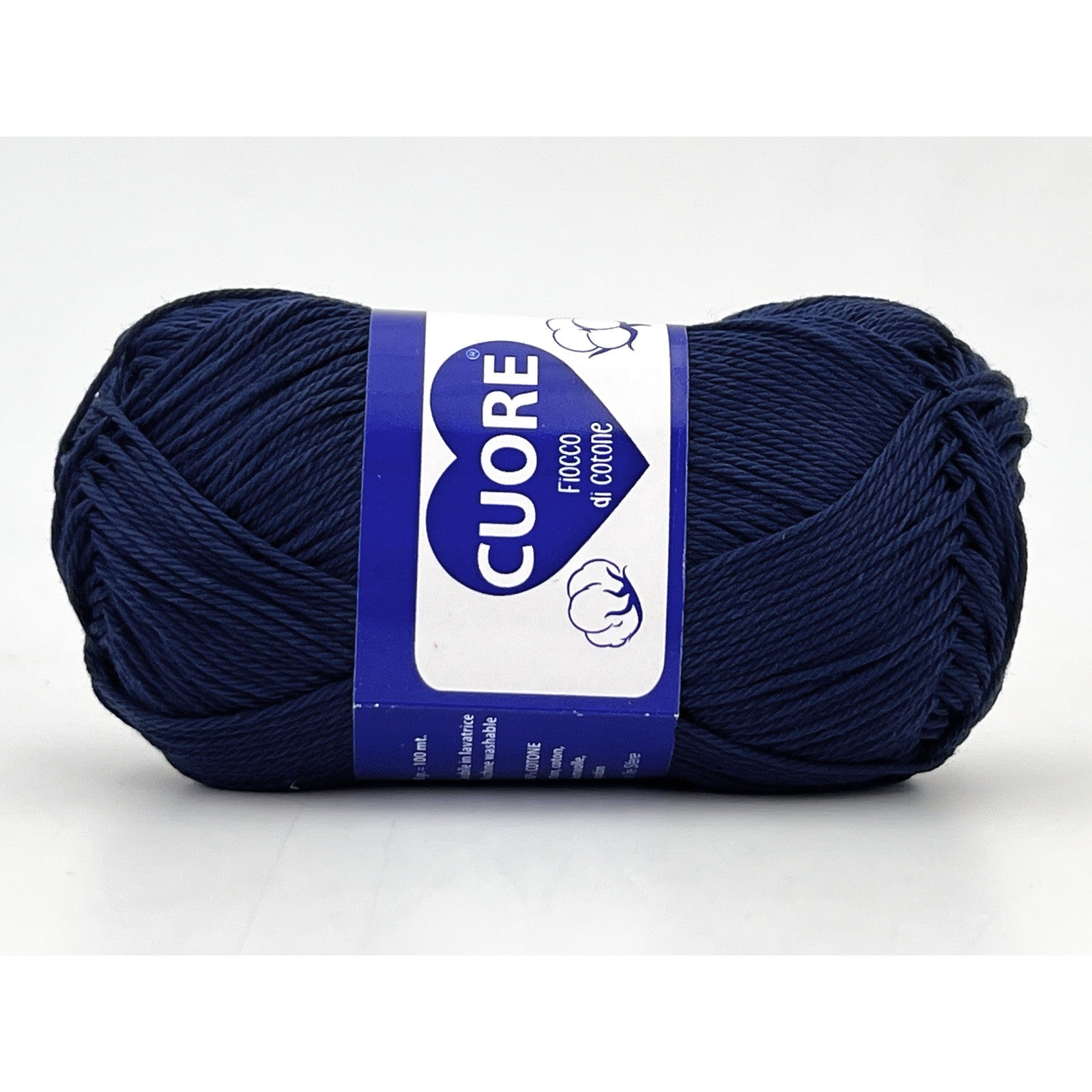Cotone Cuore 100% Cotone Naturale 40g 100m, Filato Uncinetto 2.5-3.5mm per Amigurumi e Fai da Te - Blu