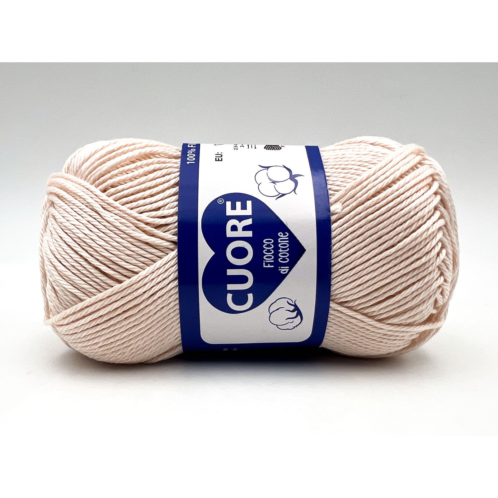 Cotone Cuore 100% Cotone Naturale 40g 100m, Filato Uncinetto 2.5-3.5mm per Amigurumi e Fai da Te - SKIN