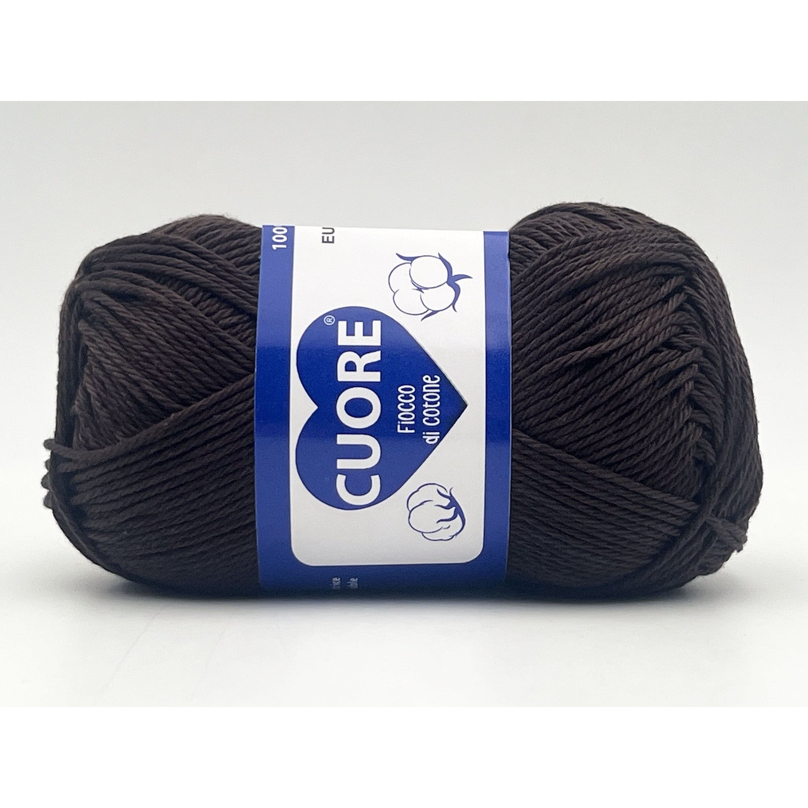 Cotone Cuore 100% Cotone Naturale 40g 100m, Filato Uncinetto 2.5-3.5mm per Amigurumi e Fai da Te - CHOCOLATE