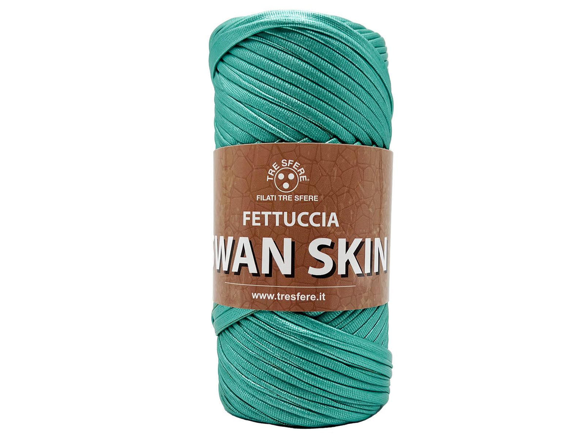 Fettuccia Swan Skin Ecopelle 50m Filato Poliestere Effetto Pelle per Uncinetto Borse Pochette Accessori Fai da Te
