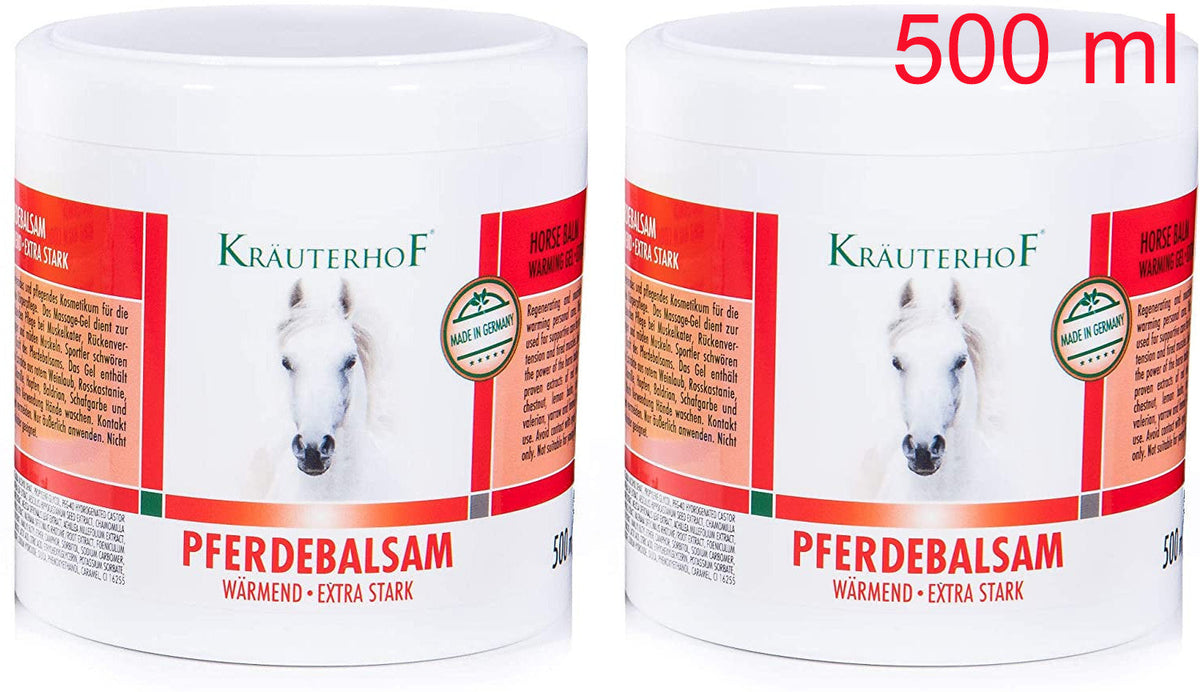 Krauterhof PFERDEBALSAM KIT 2 x 500ml Extra forte Gel Cavallo Scaldante Risparmio