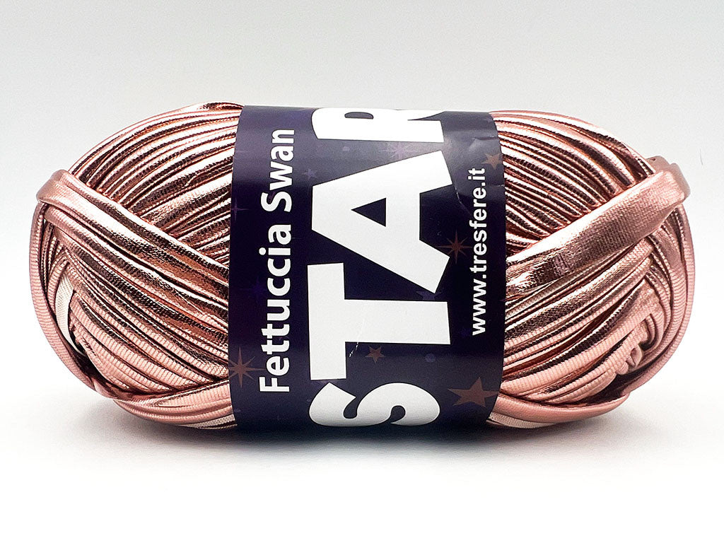 Fettuccia Swan Star Lycra 100g Filato Elastico Lucido per Uncinetto Borse Pochette Accessori Fai da Te Morbida - ROSA CHIARO