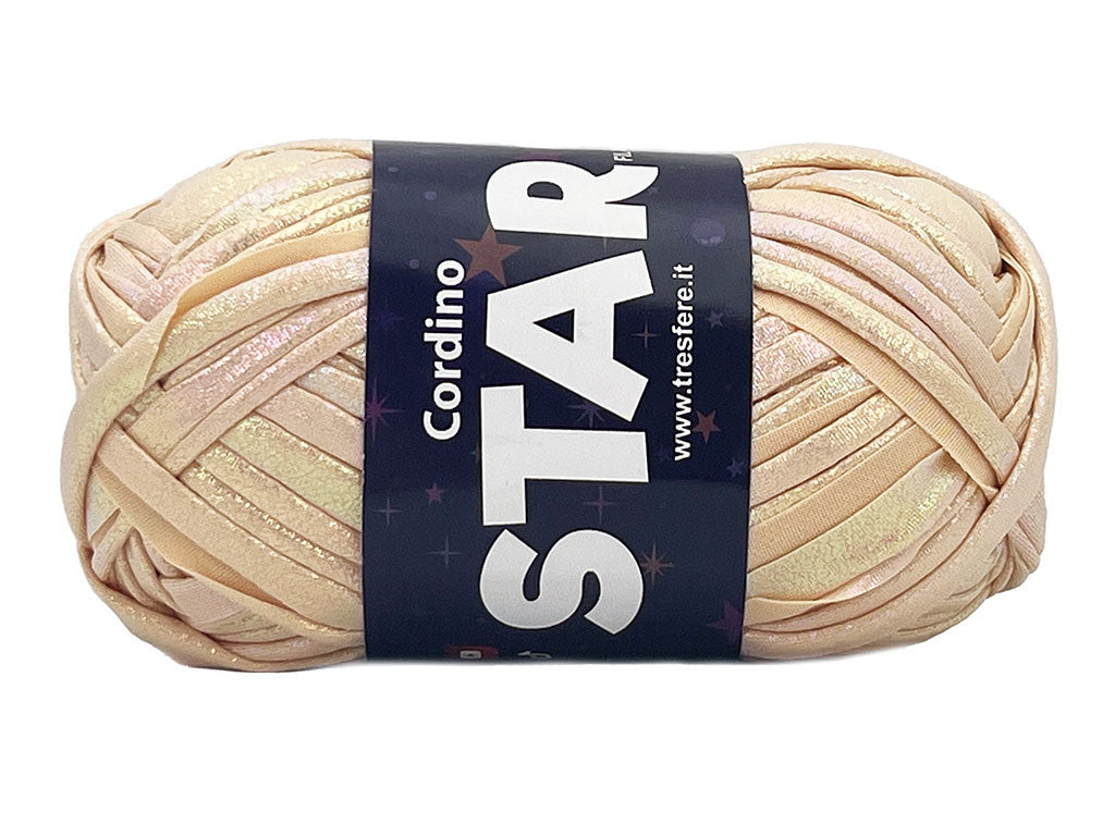 Fettuccia Swan Star Lycra 100g Filato Elastico Lucido per Uncinetto Borse Pochette Accessori Fai da Te Morbida - NATURAL