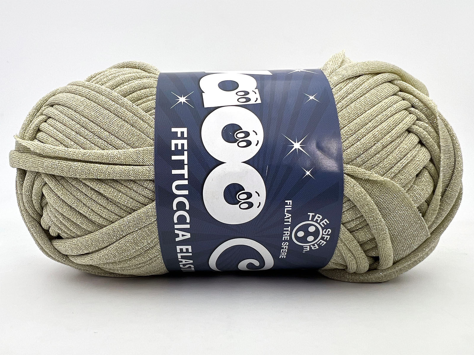 Fettuccia WAOO Lycra Chanel 150g 60m Filato Elastico Glitter per Uncinetto Borse Accessori Fai da Te - SALVIA