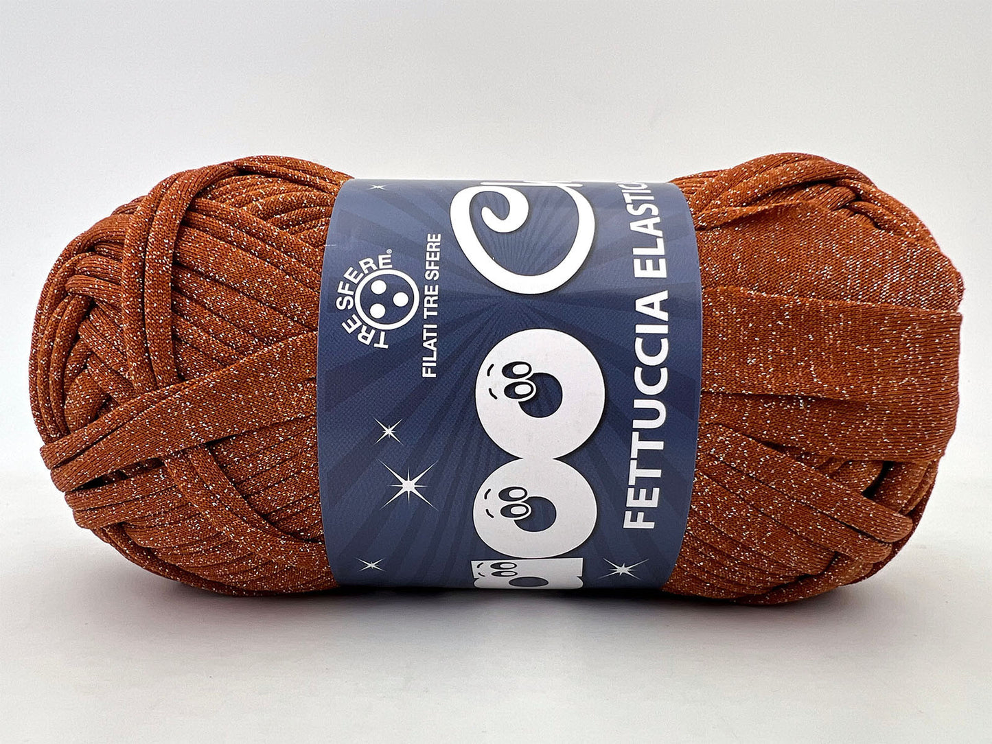 Fettuccia WAOO Lycra Chanel 150g 60m Filato Elastico Glitter per Uncinetto Borse Accessori Fai da Te - MATTONE