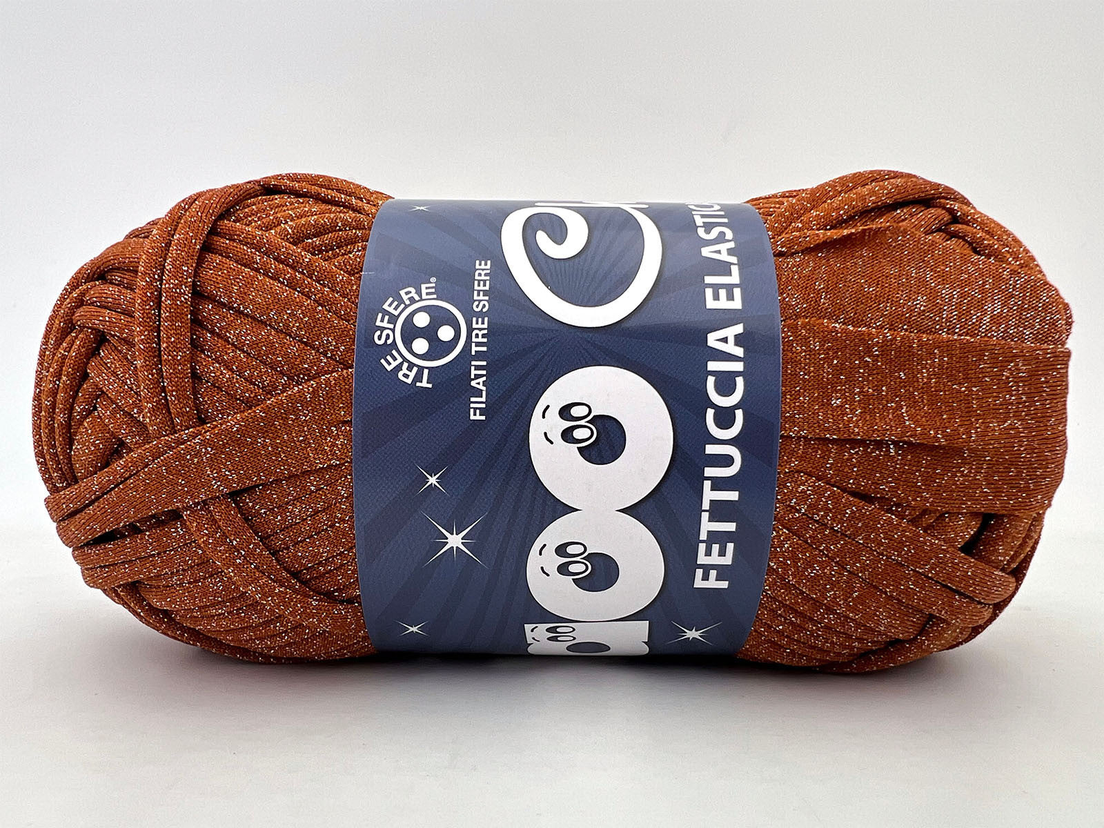 Fettuccia WAOO Lycra Chanel 150g 60m Filato Elastico Glitter per Uncinetto Borse Accessori Fai da Te - MATTONE