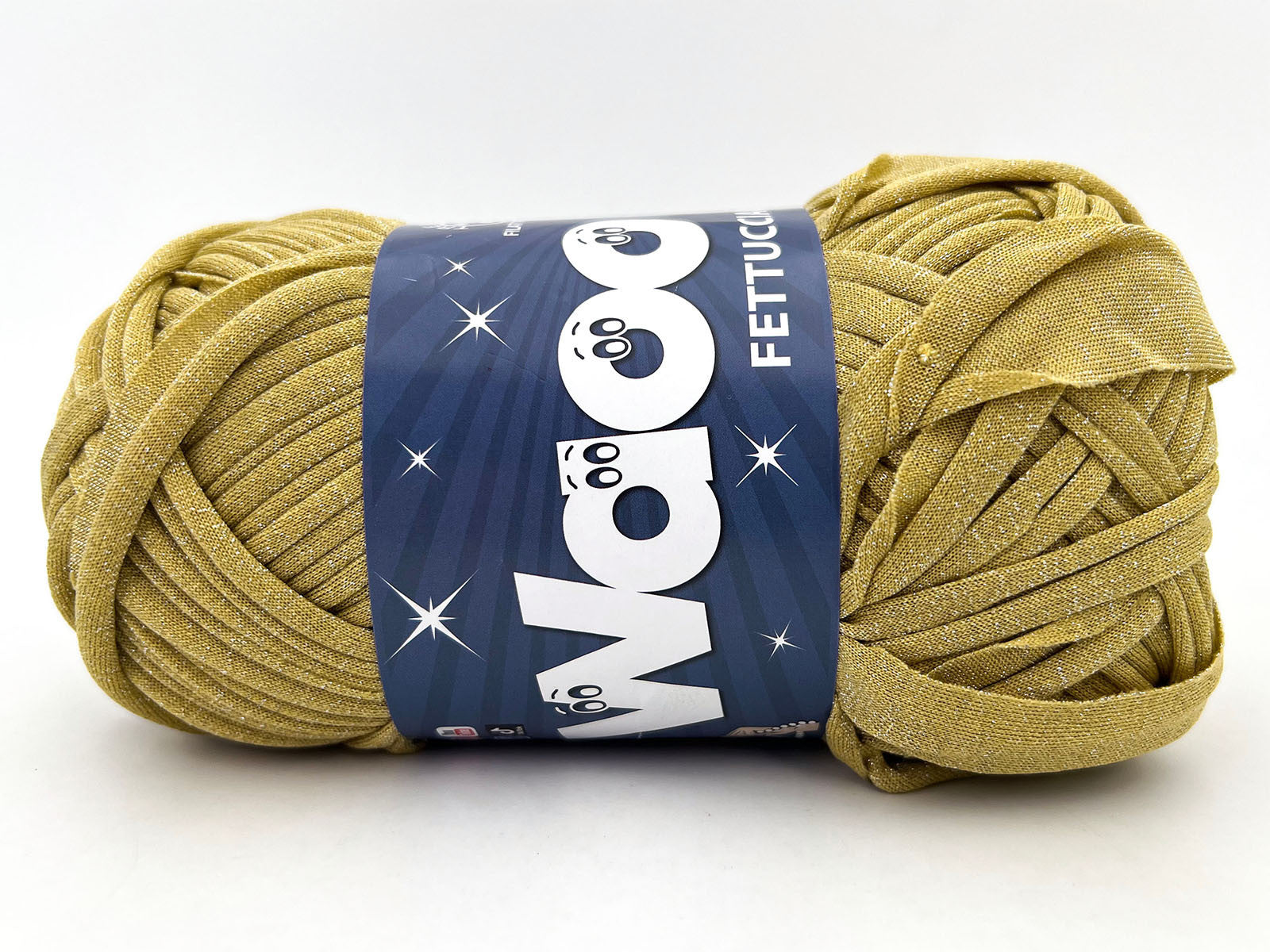 Fettuccia WAOO Lycra Chanel 150g 60m Filato Elastico Glitter per Uncinetto Borse Accessori Fai da Te - Oro
