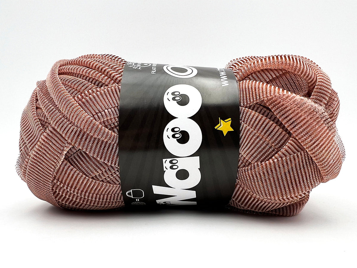 Fettuccia WAOO Organza Glitterata – 100 g / 70 m – Filato per Borse e Accessori a Uncinetto - SMOKEWOOD