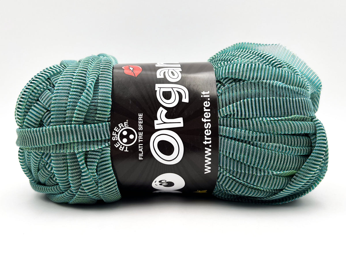 Fettuccia WAOO Organza Glitterata – 100 g / 70 m – Filato per Borse e Accessori a Uncinetto - TIFFANY