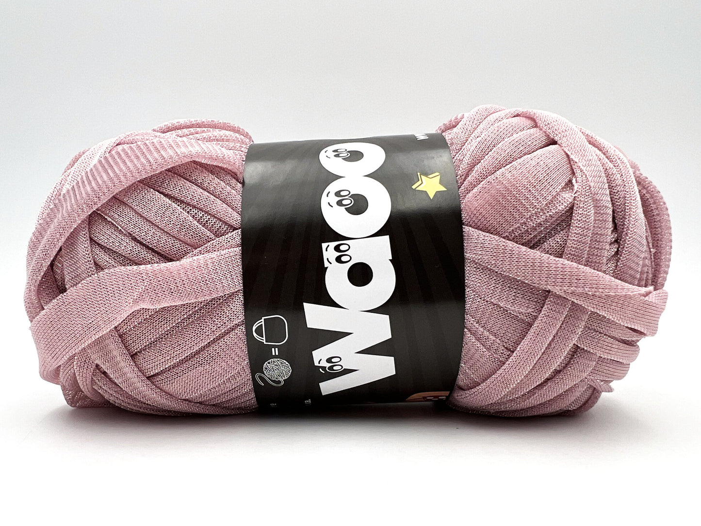 Fettuccia WAOO Organza Glitterata – 100 g / 70 m – Filato per Borse e Accessori a Uncinetto - BLUSH