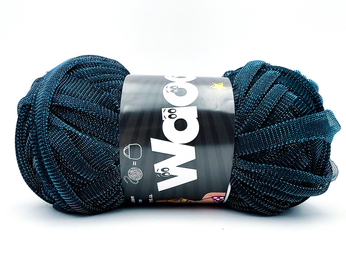 Fettuccia WAOO Organza Glitterata – 100 g / 70 m – Filato per Borse e Accessori a Uncinetto - LAGUNA