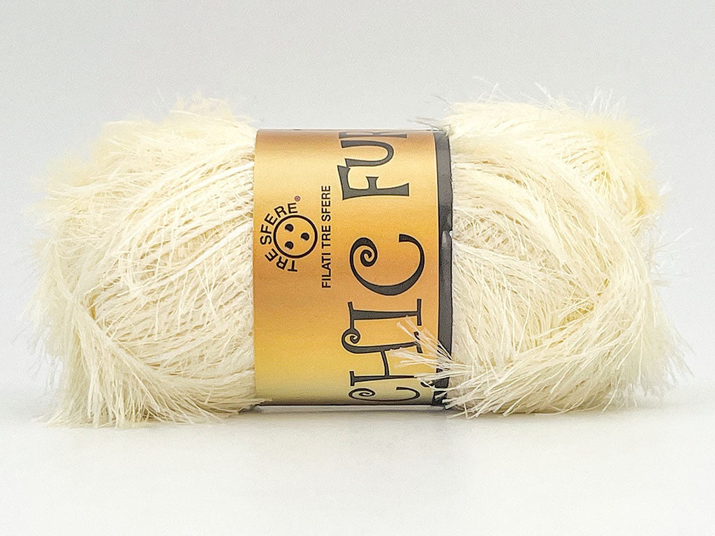 Chic Fur Filati Tre Sfere – Pelliccia Ecologica 100% Poliestere – Gomitolo 100 g - BURRO