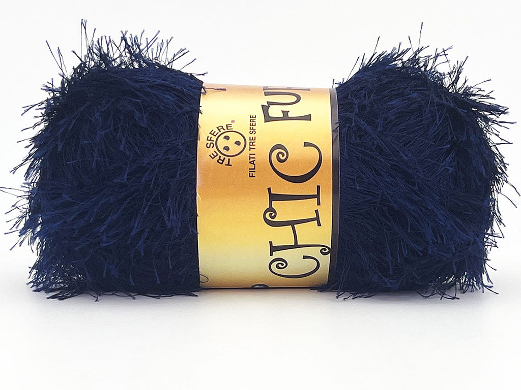 Chic Fur Filati Tre Sfere – Pelliccia Ecologica 100% Poliestere – Gomitolo 100 g - Blu