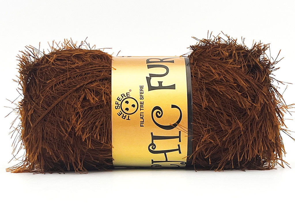 Chic Fur Filati Tre Sfere – Pelliccia Ecologica 100% Poliestere – Gomitolo 100 g - RUGGINE