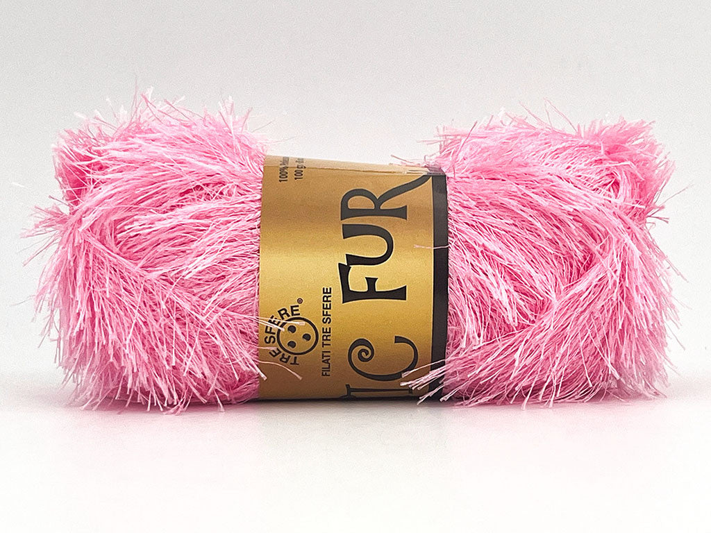 Chic Fur Filati Tre Sfere – Pelliccia Ecologica 100% Poliestere – Gomitolo 100 g - Rosa