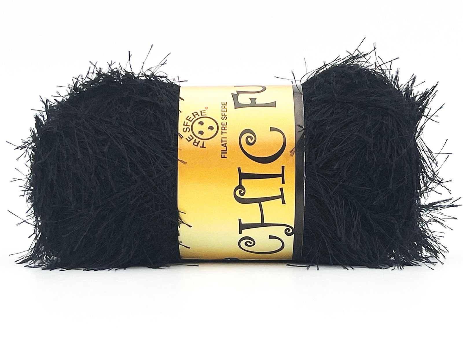Chic Fur Filati Tre Sfere – Pelliccia Ecologica 100% Poliestere – Gomitolo 100 g - Nero