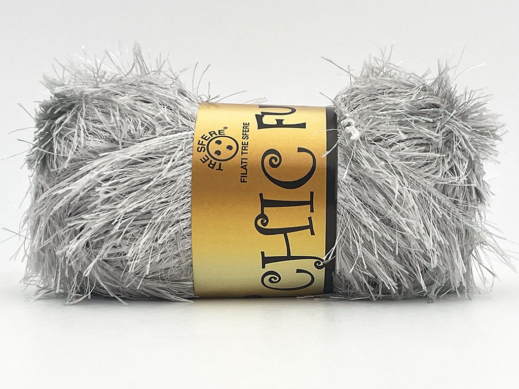 Chic Fur Filati Tre Sfere – Pelliccia Ecologica 100% Poliestere – Gomitolo 100 g - GRIGIO PERLA