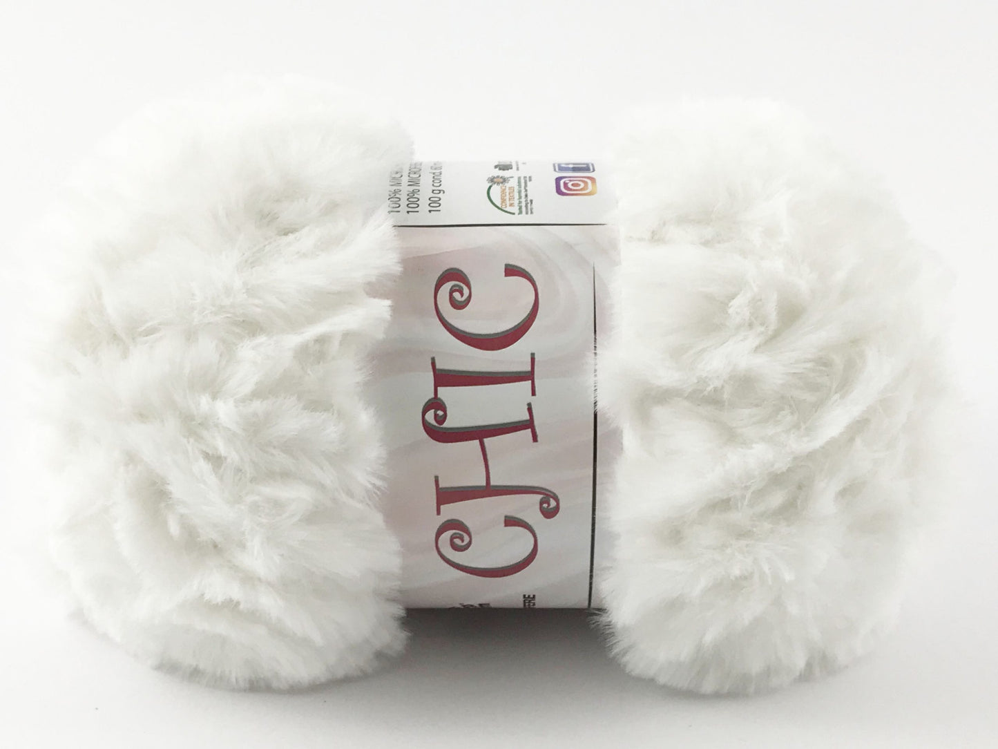 Lana Pelliccia Ecologica Effetto Pelo – Filato Pelliccia Sintetica 100% Poliestere – Gomitolo 100 g - Bianco
